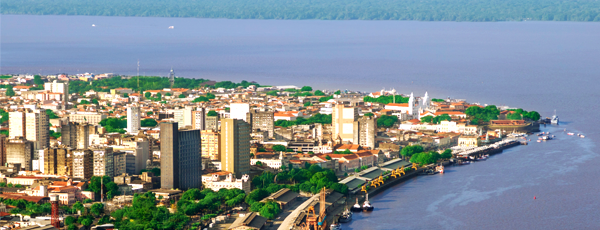 foto aérea da cidade de Belém, no Pará.